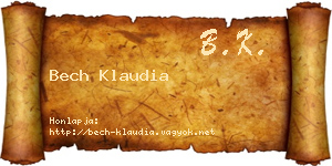 Bech Klaudia névjegykártya